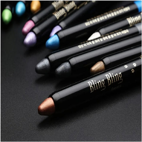 15-Color Waterproof Glitter Eyeshadow & Eyeliner Stick - Long-lasting Shimmer Makeup
