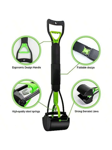 Foldable Long Handle Dog Pooper Scooper - Pet Waste Cleanup Tool