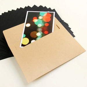 10-Pack Kraft White Ivory & Black Stationery Envelopes 17.5x12.5cm Message Card Letter Storage Paper