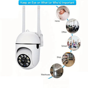 1080p Wireless Home Security Camera, 360° Smart Monitor, Night Vision, Remote Intercom, A7 HD Surveillance
