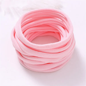 10-Pack Traceless Nylon Stretch Headbands for Newborns & Kids - Elastic Baby Hair Accessories