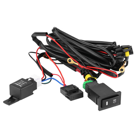 12V Universal Car LED Fog Light Switch Wiring Harness Relay Kit