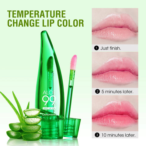Color-Changing Aloe Vera Lip Gloss, Hydrating, Long-Lasting Shine