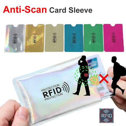 10pcs RFID NFC Blocking Card Sleeves Anti-Theft Aluminum Foil Protector for Bank and ID Cards