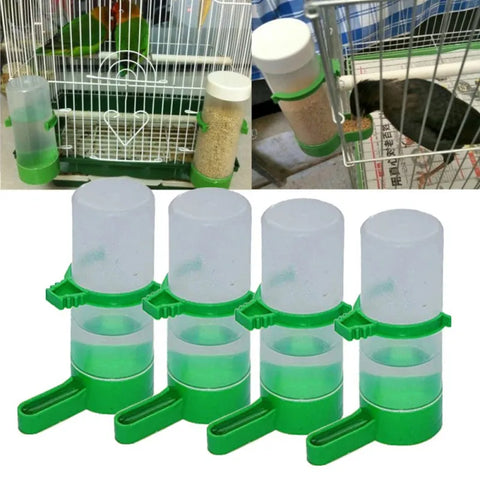 4-Pack Automatic Parrot Feeders for Medium/Large Birds - Food & Water Cups