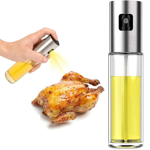 Glass Oil Spray Bottle - Refillable for BBQ, Salads, Baking & Cooking
