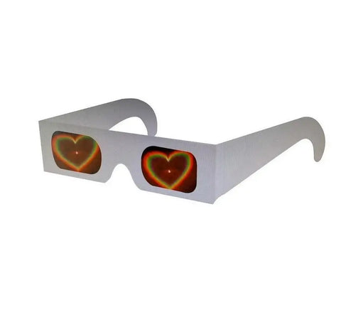 5pcs Heart Effect Paper Sunglasses Diffraction Eyewear for Light Shows & Parties