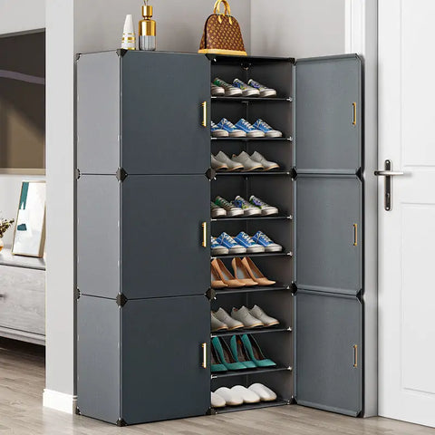 Foldable Multilayer Shoe Storage Rack - Dust Proof Cabinet for Hallway & Room