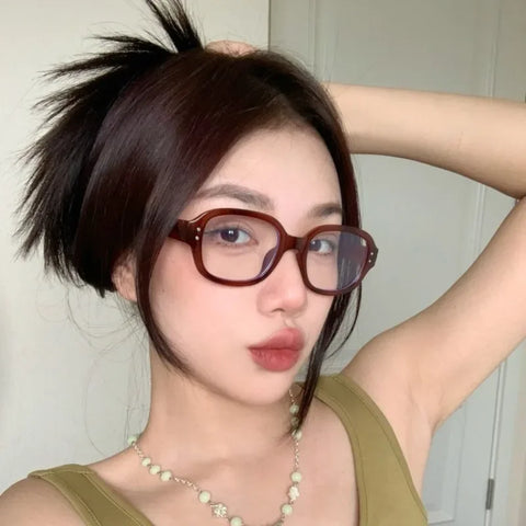 Blue Light Blocking Glasses, Retro, Clear Lens, Prescription 0 to -4.0