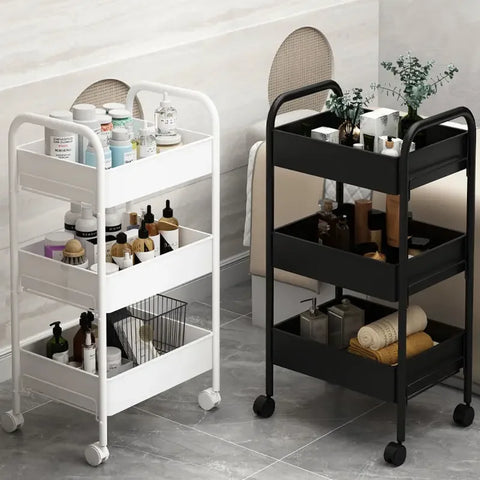 Barber Salon Tool Cart for Hair Dye & Nail Art | Beauty Trolley with Storage Shelves