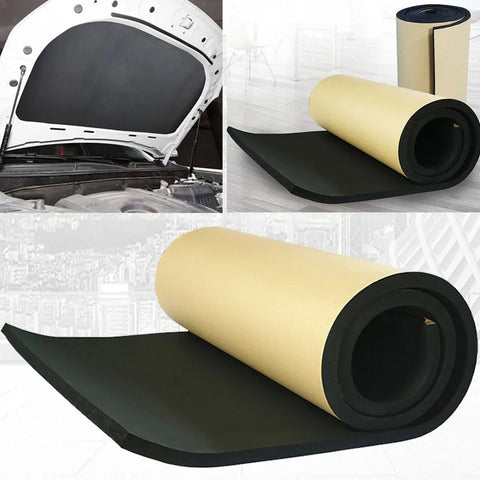 Car Soundproof Insulation Foam Mat – Self-Adhesive, 100x50cm, 3-20mm, Noise Reduction for Hood, Acoustic Deadening
