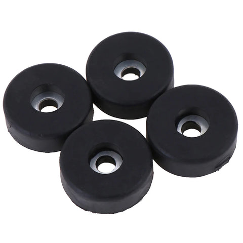 4pc Black Universal Rubber Pad Feet Bumper Washer, 30mm OD, 5mm Hole, 10mm Height