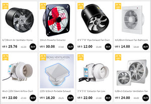 "Inline Duct Extractor Fan 3-6 Inch Low Noise Hydroponic Kitchen Grow Room Ventilation Exhaust"