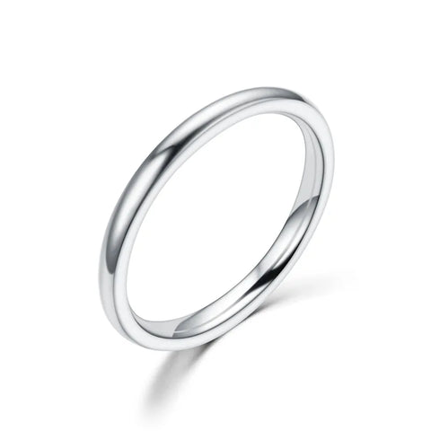 2mm Thin Rose Gold Stainless Steel Rings for Women and Girls - Simple Fashion Titanium Style