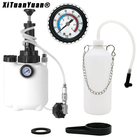 3L Manual Car Brake Bleeder Kit & 1L Oil Bottle for Fluid Pressure Bleeding Hydraulic Changer Vacuum Pump Refill Tool