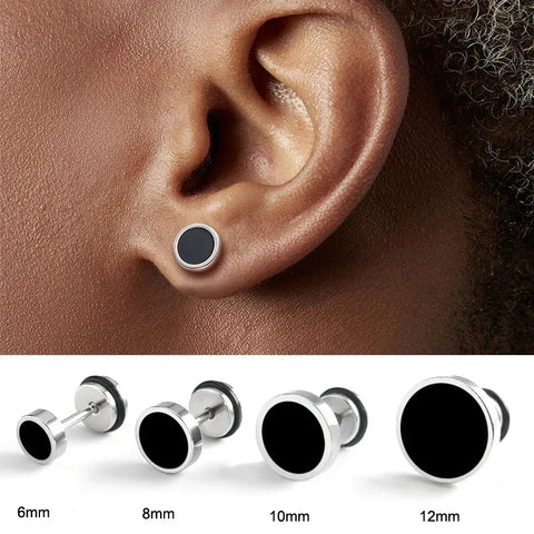 16G Stainless Steel Round Stud Earrings for Women & Men, Cartilage Tragus Helix Piercing Jewelry