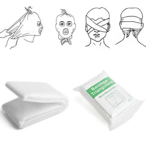 First Aid Triangular Bandage Wrap: Emergency Burn Dressing, Wound Care, Splint, Head Bandage, Survival Kit Essentials