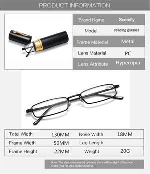Unisex Ultra-Light Reading Glasses Anti-Fatigue Presbyopia Eyewear +1.0 +1.5 +2.0 with Case
