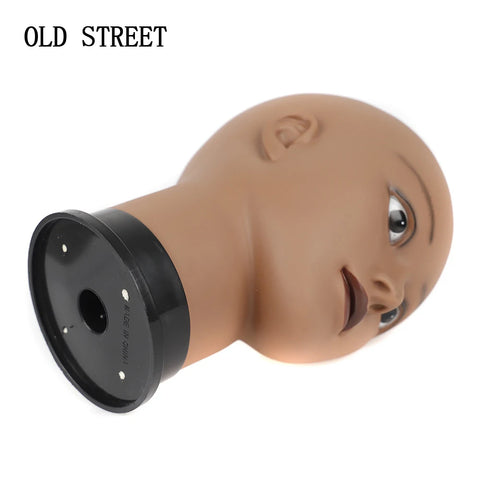 Afro Female Bald Mannequin Head for Wig Making, Hat & Glasses Display, Makeup Practice, Hair Styling