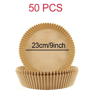 100-Pack Disposable Air Fryer Liners, Nonstick, Greaseproof, Easy Clean, Round Baking Paper