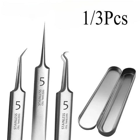 Blackhead Remover Tweezers Tool - Ultra-Fine No. 5 Pimples Clip, Acne Needle & Scraper for Beauty Salon Use