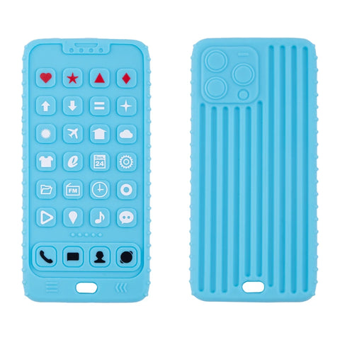 BPA-Free Silicone Phone-Shaped Teether for Baby Teething Pain Relief, Sensory Toy for Kids