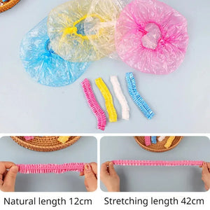 100-Pack Disposable Shower Caps Waterproof Hair Protection for Bath, Salon, Travel