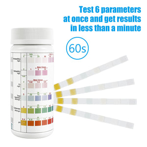 100pcs Aquarium Water Test Strips 7-in-1 Freshwater Saltwater PH Kit