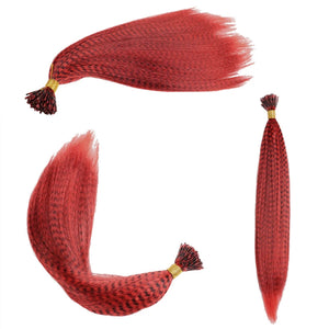 10 Pcs Colored Feather Hair Extensions I Tip Synthetic Zebra Strands Hairpiece