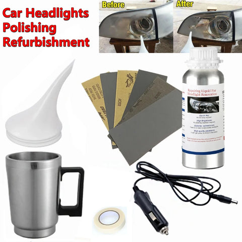 Headlight Restoration Kit - Polymer Liquid Polish for Clear Headlights