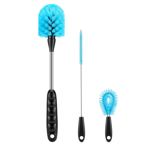 3-in-1 Bottle Brush Set for Cleaning Water Bottles, Milk Jars, Long Handle Scrubber Kitchen Tool