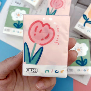 9-Pack Soft Floral Pocket Tissues - Portable, Travel-Ready Tissues