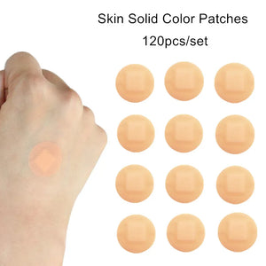 100pcs Waterproof Round Bandages Skin Tone Adhesive Wound Dressing Plasters