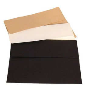 10-Pack Kraft White Ivory & Black Stationery Envelopes 17.5x12.5cm Message Card Letter Storage Paper