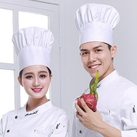 Chef Work Caps Cotton Kitchen Hats for Men & Women - Cook, Waiter, Hotel, Restaurant, Cake Supplies