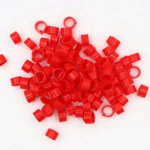 100-Pack 8mm Colored Bird Leg ID Bands for Pigeons Parrots