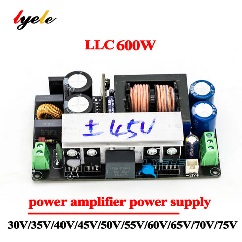 600W LLC Power Amplifier Board, Single/Double Output ±24-80V, DIY Audio Supply