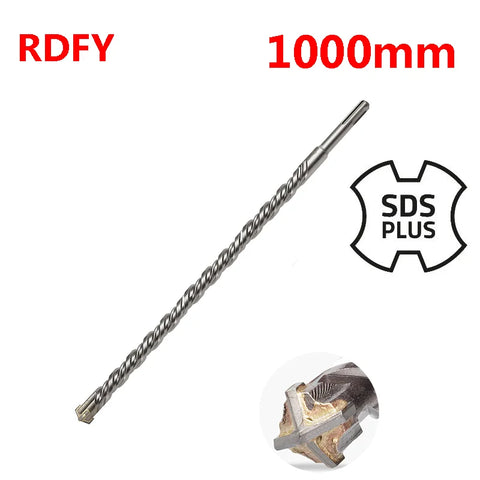 1000mm SDS Plus Long Rotary Hammer Drill Bit for Concrete, Walls, Stone - 1pc