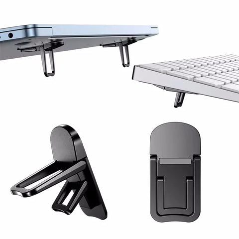 Foldable Invisible Laptop Stand & Keyboard Riser - Portable, Self-adhesive, Adjustable Height Notebook Accessory