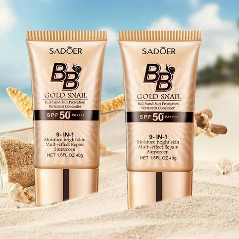 BB Cream SPF 50+ Snail Extract Moisturizer & Primer with Sunscreen and Brightening Concealer