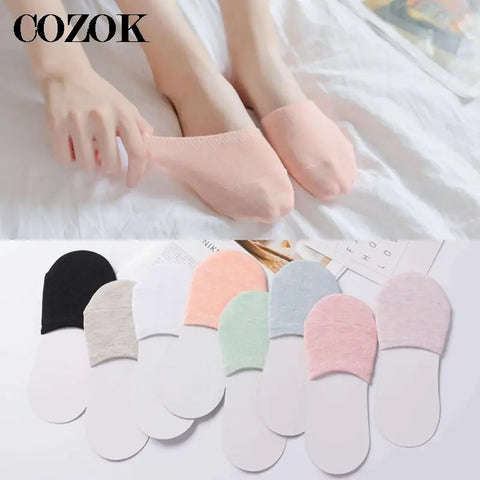 5 Pairs Women's Half Toe Forefoot Socks with Invisible Heel, Breathable Cotton, Summer Candy Colors