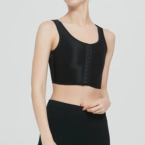 Front Buckle Chest Binder Vest Cosplay FTM Transgender Short Underwear Casual Sportswear Corset Top