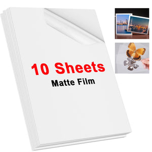 10 Sheets A4 Holographic Transparent Self-Adhesive Cold Laminating Film for Crafts and Photos - Stars & Dots Pattern