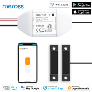 HomeKit Smart WiFi Garage Door Opener with Remote Control & Sensors, Compatible with Alexa, Google Assistant, SmartThings