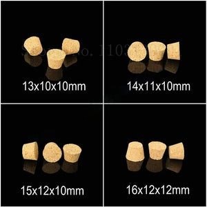 100pcs Wooden Cork Stoppers for Lab Test Tubes 7.5mm-30mm Assorted Sizes