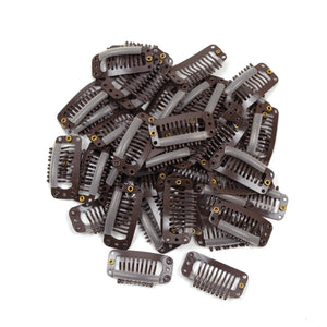 100pcs Snap Hair Extension Clips 32mm/28mm Metal Wig Comb Clip Hair Extension Accessories