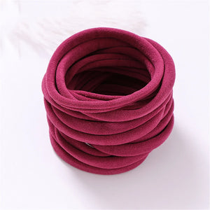 10-Pack Traceless Nylon Stretch Headbands for Newborns & Kids - Elastic Baby Hair Accessories