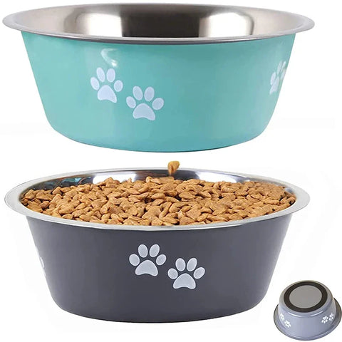 Adjustable Raised Dog Bowl Stand - Stainless Steel Pet Food & Water Feeder