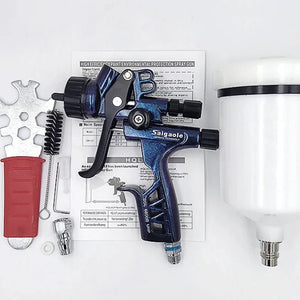 1.3mm Upper Pot Spray Gun for Auto, Furniture, Leather, and Metal - High Atomization, 6800 Gravity Pneumatic Tool