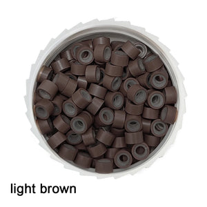 1000pcs Micro Silicone Lined Crimp Beads Rings for Hair Extensions Tools 5.0x3.0mm Wig Links